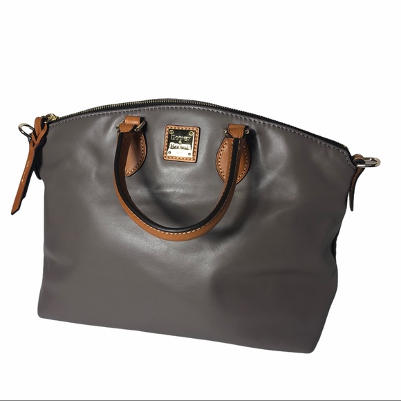 Dooney & Bourke Handbags - Dooney & Bourke Taupe Domed Satchel Purse